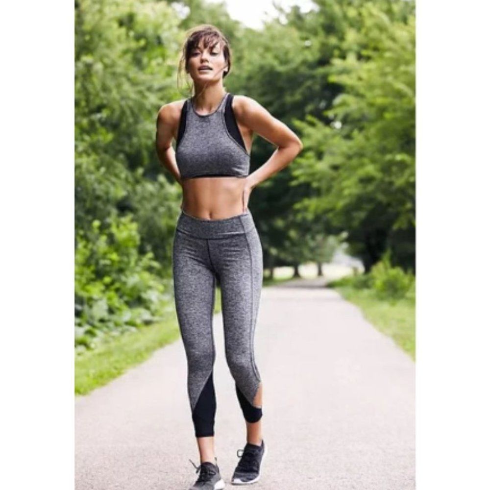 Free People FP Movement Ace Legging Womens XS Small Gray Power Mesh Cutout Ankle